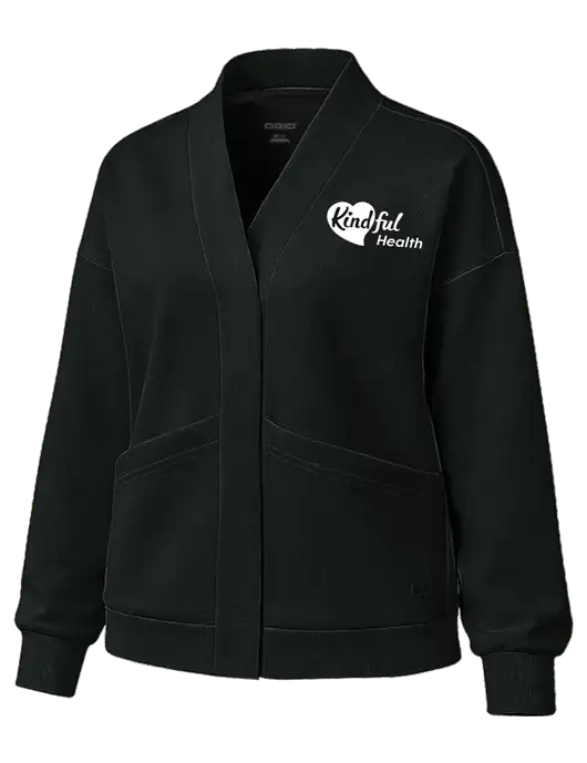 OGIO Womens Transcend Black Cardigan w/Kindful Health Logo