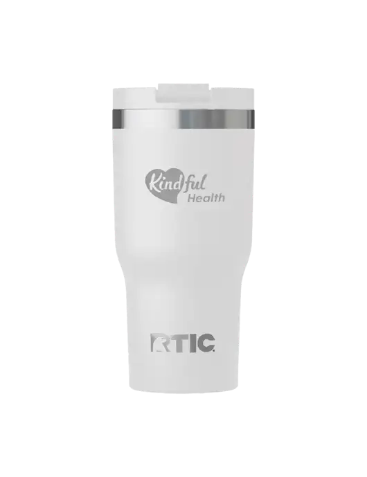 RTIC Essential 20 oz White Tumbler w/Kindful Health Logo