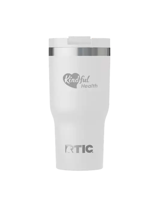 RTIC Essential 20 oz White Tumbler w/Kindful Health Logo
