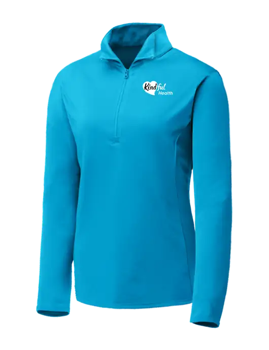 Sapphire Blue Womens Posicharge Competitor ¼ Zip Pullover w/Kindful Health Logo