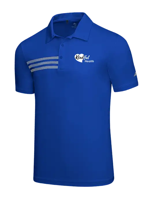 Adidas Royal 3 Stripes Chest Polo w/Kindful Health Logo