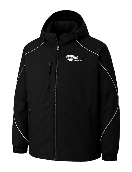 Angle 3-In-1 Black Jacket with Bonded Fleece Liner w/Kindful Health Logo, Kindful Health Logo