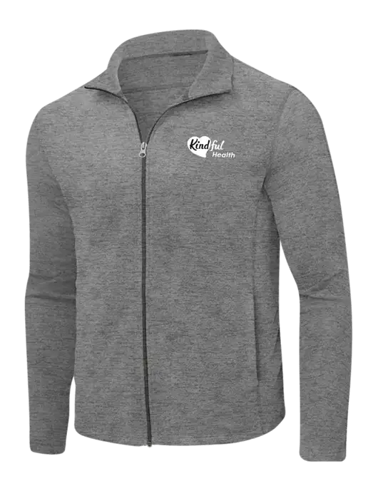 Medium Grey Heather Microfleece Full-Zip Jacket w/Kindful Health Logo