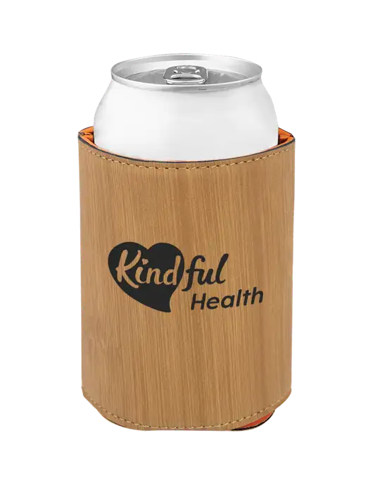 Bamboo Leatherette Beverage Holder w/Kindful Health Logo