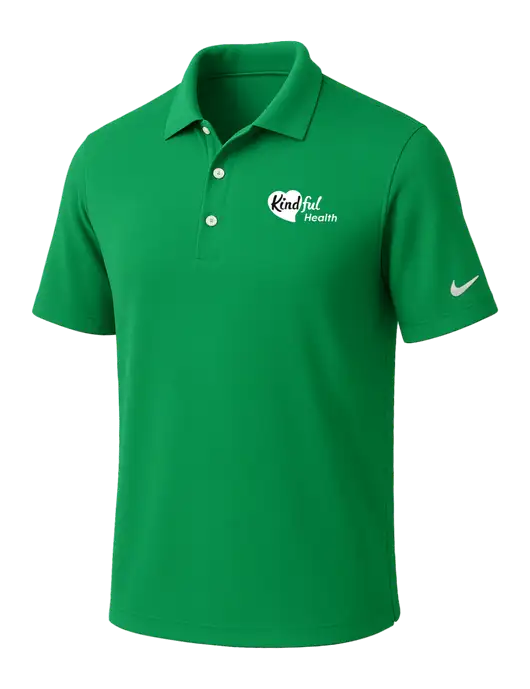 NIKE Kelly Green Dri-Fit Micro Pique Polo w/Kindful Health Logo
