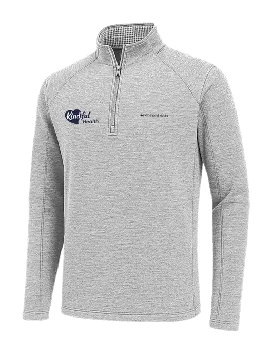 Vineyard Vines Light Grey Hather Sankaty Quarter-Zip Pullover
 w/Kindful Health Logo