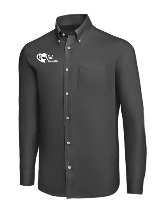 Brooks Brothers Dark Grey Wrinkle-Free Stretch Nailhead Shirt w/Kindful Health Logo