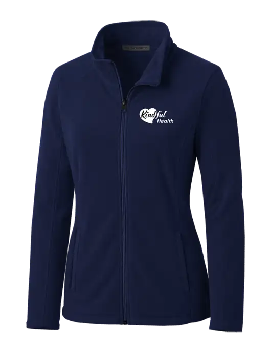 Navy Womens Microfleece Jacket w/Kindful Health Logo