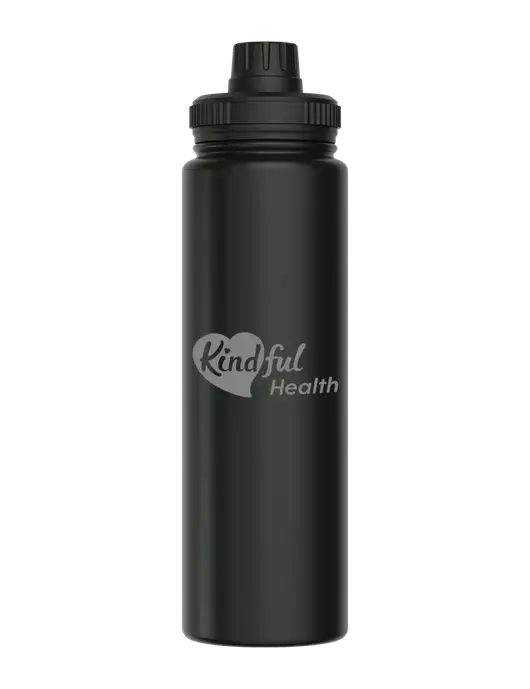 Liquid Life Black Sport Bottle w/Kindful Health Logo