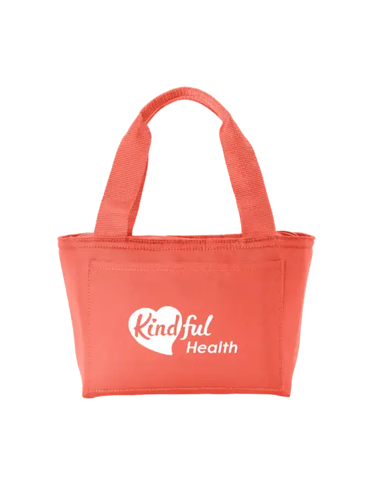 Iso Dark Coral Lunch Tote w/Kindful Health Logo