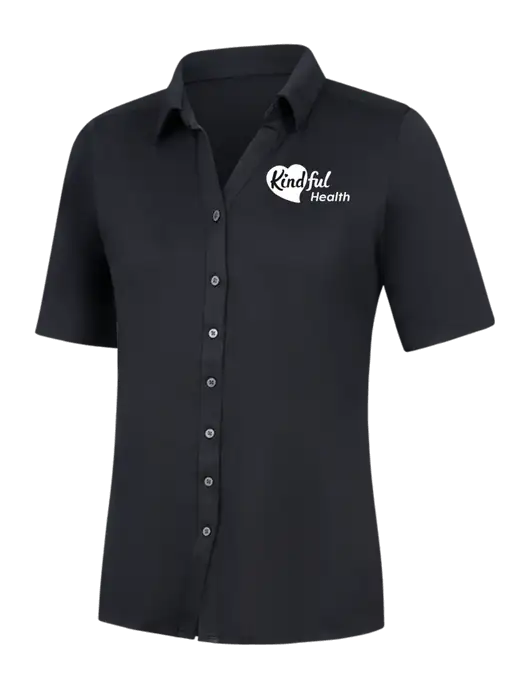 Womens Black City Stretch Top w/Kindful Health Logo