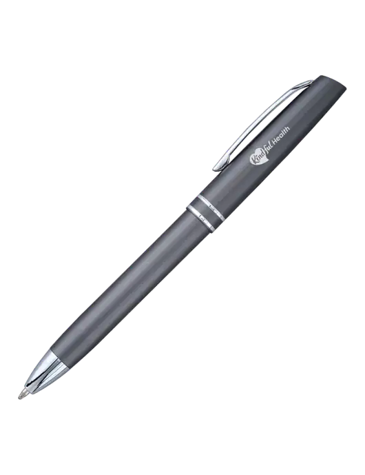 Gunmetal Anguilla Black Ink Pen w/Kindful Health Logo