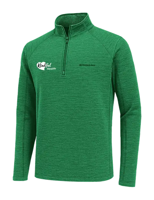 Vineyard Vines Heather Kelly Green Sankaty Quarter-Zip Pullover
 w/Kindful Health Logo
