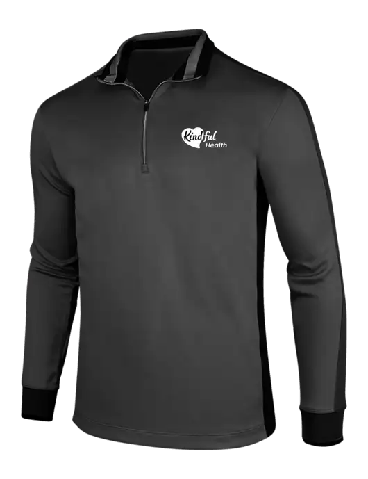 NIKE Anthracite Heather/Black Dry-Fit 1/2 Zip Cover-Up w/Kindful Health Logo