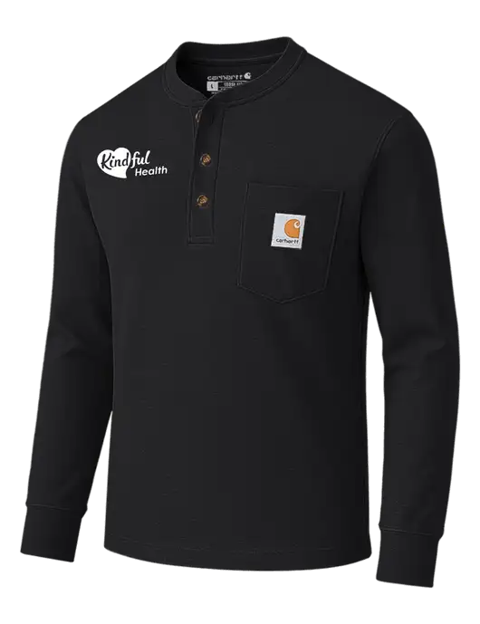 Carhartt Black Long Sleeve Henley Shirt w/Kindful Health Logo