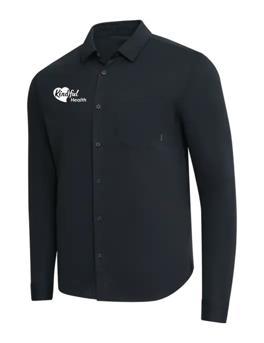 OGIO Black Extend Long Sleeve Button Up Shirt w/Kindful Health Logo