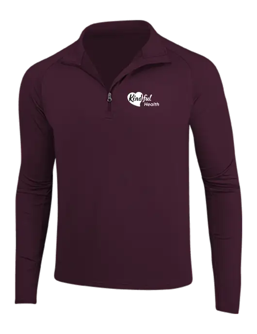 Maroon Sport Wick Stretch 1/4 Zip Pullover w/Kindful Health Logo