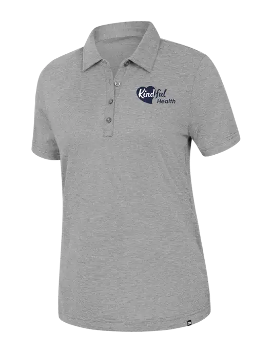 TravisMathew Womens Light Grey Heather Sunnyvale Polo w/Kindful Health Logo
