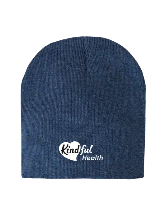 Dark Royal Heather Element Knit Beanie w/Kindful Health Logo