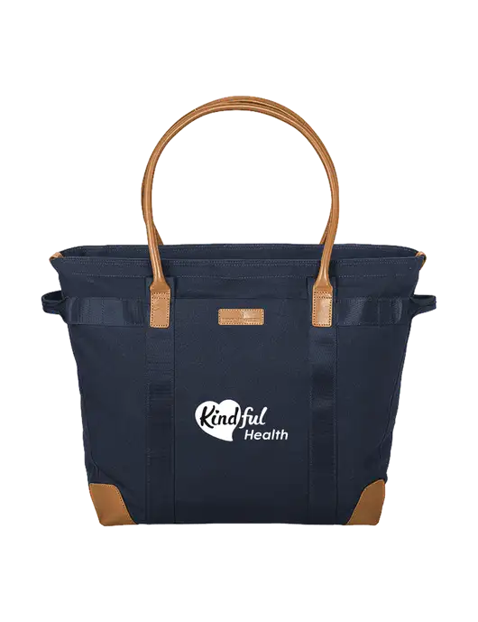 Brooks Brother Wells Dark Navy Laptop Tote w/Kindful Health Logo
