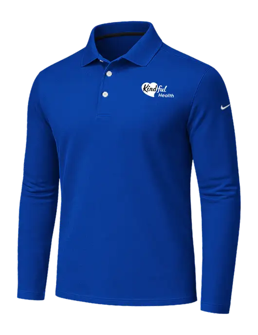 Nike Dark Royal Dri-FIT Micro Pique 2.0 Long Sleeve Polo w/Kindful Health Logo