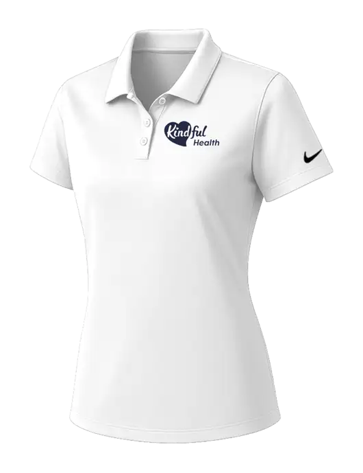 Nike Womens White Dry Essential Solid Polo w/Kindful Health Logo