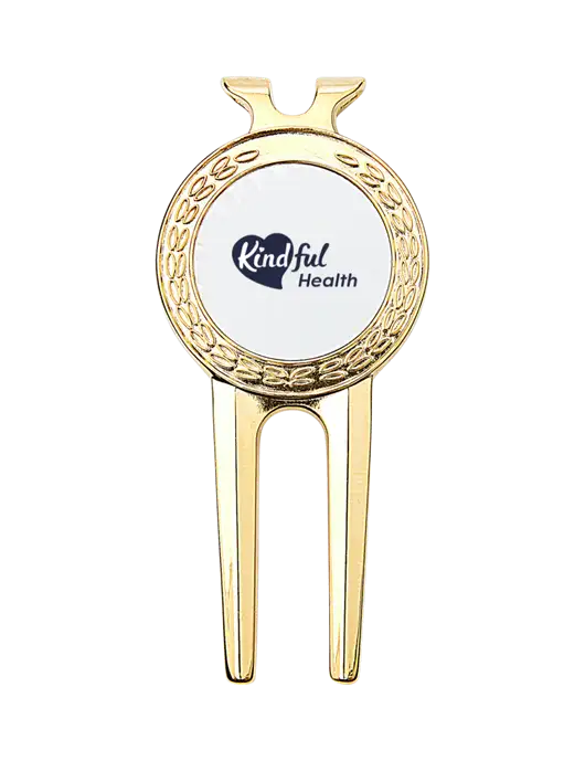 Gold Divot Tool, 1.5 x 3 w/Kindful Health Logo