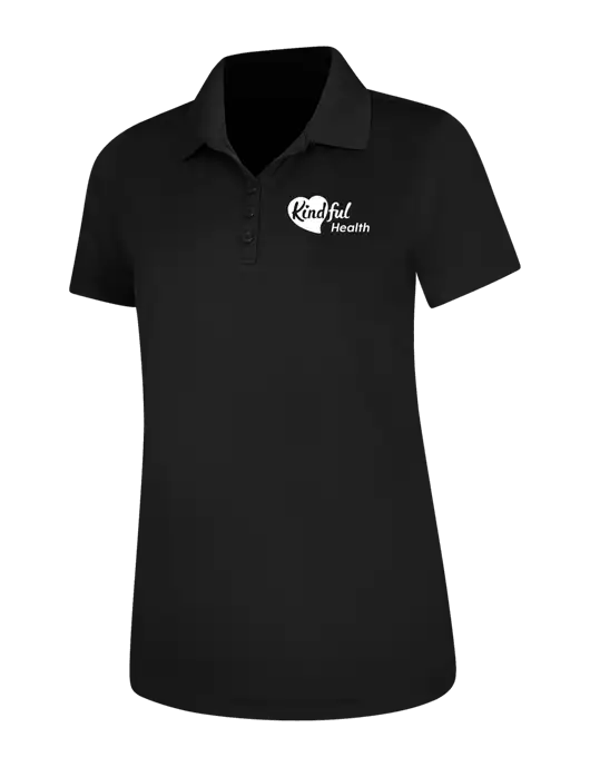 Black Womens Dry Zone UV Mesh Polo w/Kindful Health Logo