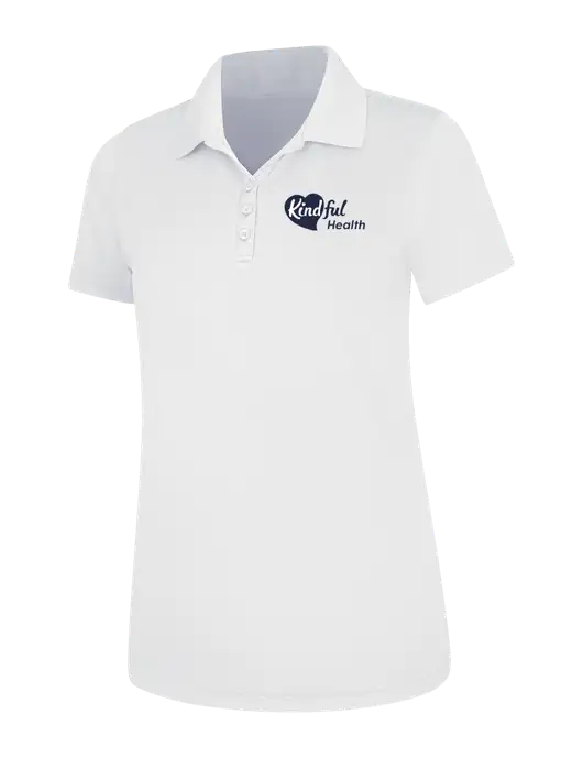 White Womens Dry Zone UV Mesh Polo w/Kindful Health Logo