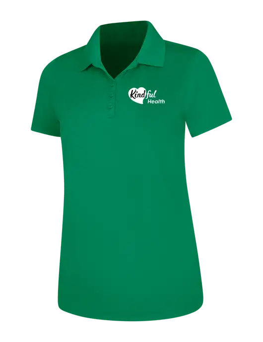 Kelly Green Womens Dry Zone UV Mesh Polo w/Kindful Health Logo