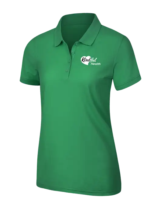 Kelly Green Womens Core Classic Pique Polo w/Kindful Health Logo