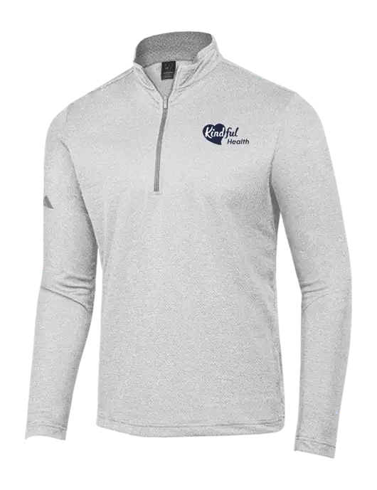 Adidas Light Grey Heather Space Dyed Quarter-Zip Pullover w/Kindful Health Logo