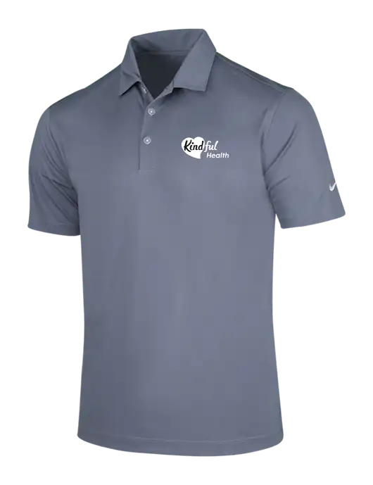 NIKE Medium Grey Dri-Fit Vertical Mesh Polo w/Kindful Health Logo