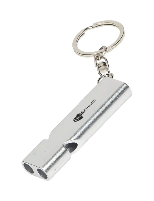 Quick Alert Silver Safety Whistle w/Kindful Health Logo