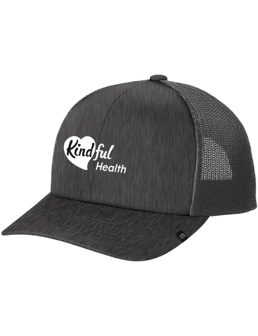 TravisMathew Very Dark Grey Heather Cruz Trucker Cap w/Kindful Health Logo