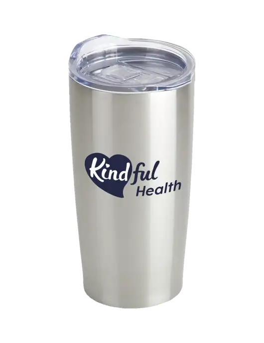 Society Silver 20 oz Insulated Tumbler w/Kindful Health Logo