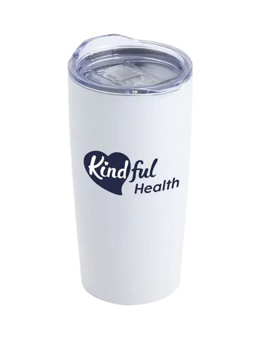 Society White 20 oz Insulated Tumbler w/Kindful Health Logo
