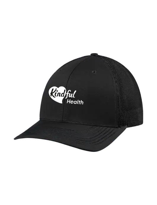 Richardson Adjustable Snapback Original 112 Trucker Cap Black w/Black Mesh w/Kindful Health Logo