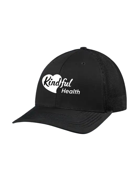 Richardson Adjustable Snapback Original 112 Trucker Cap Black w/Black Mesh w/Kindful Health Logo
