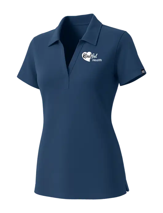 TravisMathew Womens Sapphire Medium Dark Glenview Solid Polo w/Kindful Health Logo