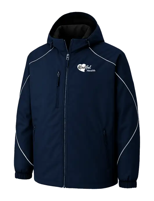Angle 3-In-1 Dark Navy Jacket with Bonded Fleece Liner w/Kindful Health Logo, Kindful Health Logo