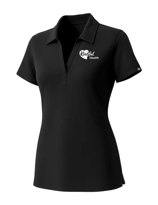 TravisMathew Womens Black Glenview Solid Polo w/Kindful Health Logo
