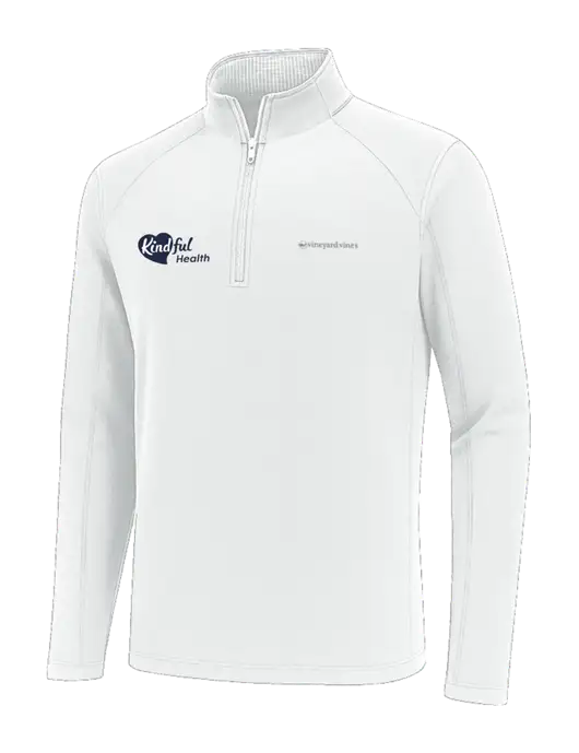 Vineyard Vines White Sankaty Quarter-Zip Pullover
 w/Kindful Health Logo