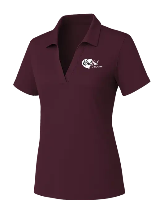 Womens Maroon PosiCharge RacerMesh Polo w/Kindful Health Logo