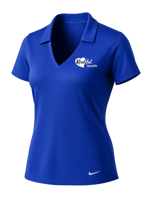 NIKE Dark Royal Womens Dri-Fit Vertical Mesh Polo w/Kindful Health Logo