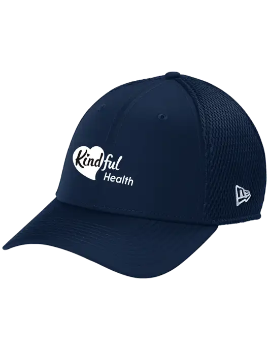 New Era 39THIRTY Performance Stretch Dark Navy Mesh Cap w/Kindful Health Logo