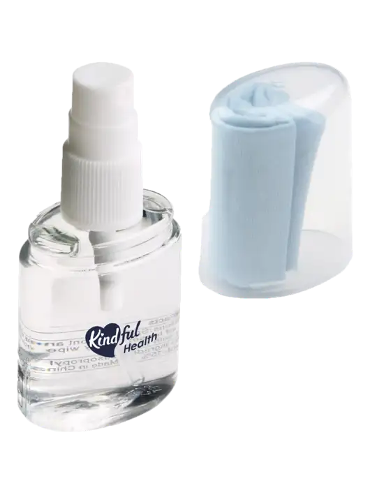 Lens Cleaning Spray & Microfiber Cloth w/Kindful Health Logo