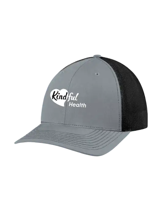 Richardson Adjustable Snapback Original 112 Trucker Cap Heather Grey w/Black Mesh w/Kindful Health Logo