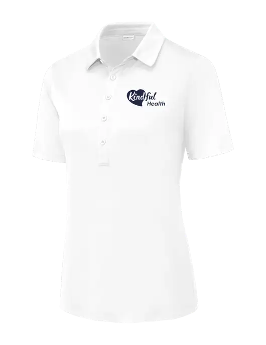 White Womens Posi-UV Pro Polo w/Kindful Health Logo