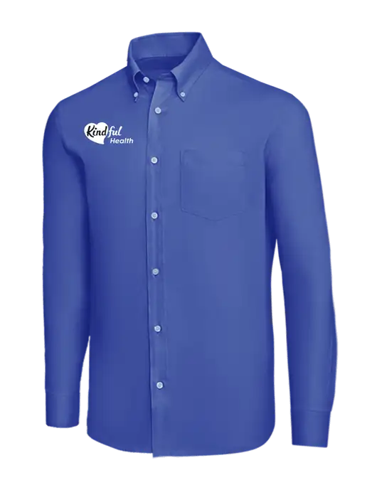 Brooks Brothers Dark Royal Wrinkle-Free Stretch Nailhead Shirt w/Kindful Health Logo